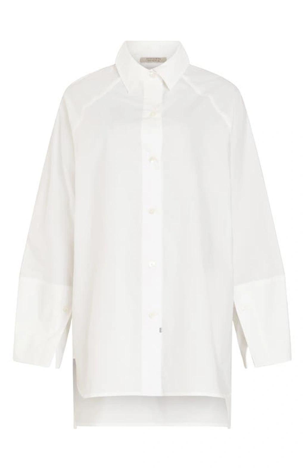 Evie Oversized Logo Printed Shirt In White Product Image