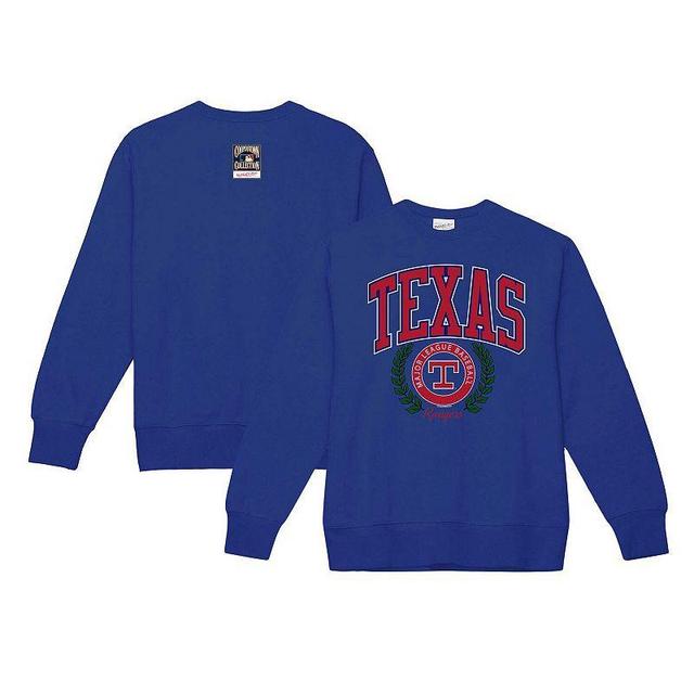 Womens Mitchell & Ness Royal Texas Rangers Cooperstown Collection Logo Pullover Sweatshirt Product Image