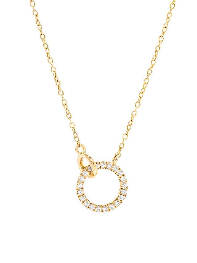 Womens Laura 14K Yellow Gold & 0.01 TCW Lab-Grown Diamond Pendant Necklace Product Image