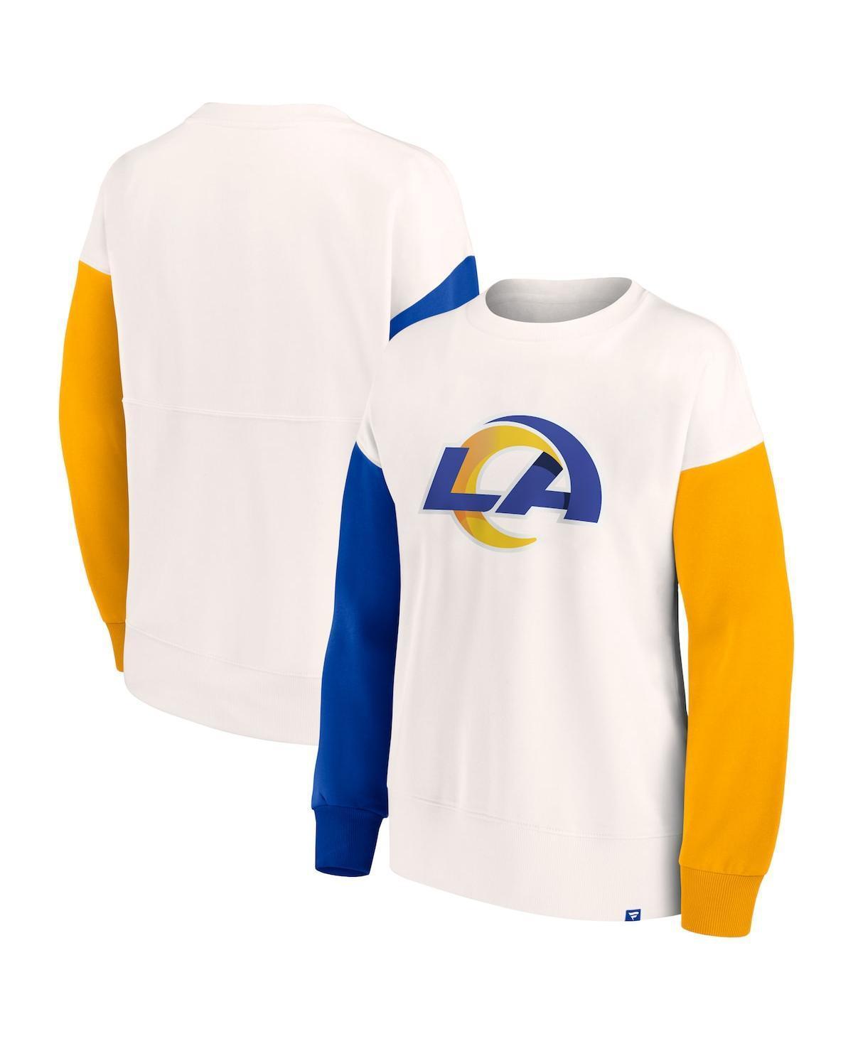 Womens Fanatics Branded Los Angeles Rams Colorblock Primary Logo Pullover Sweatshirt Product Image