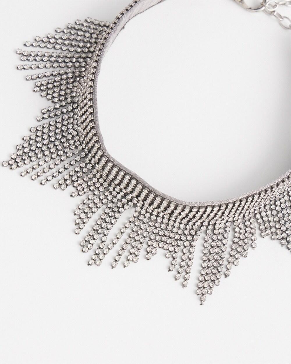 Silver Tone Fringe Collar Necklace Product Image