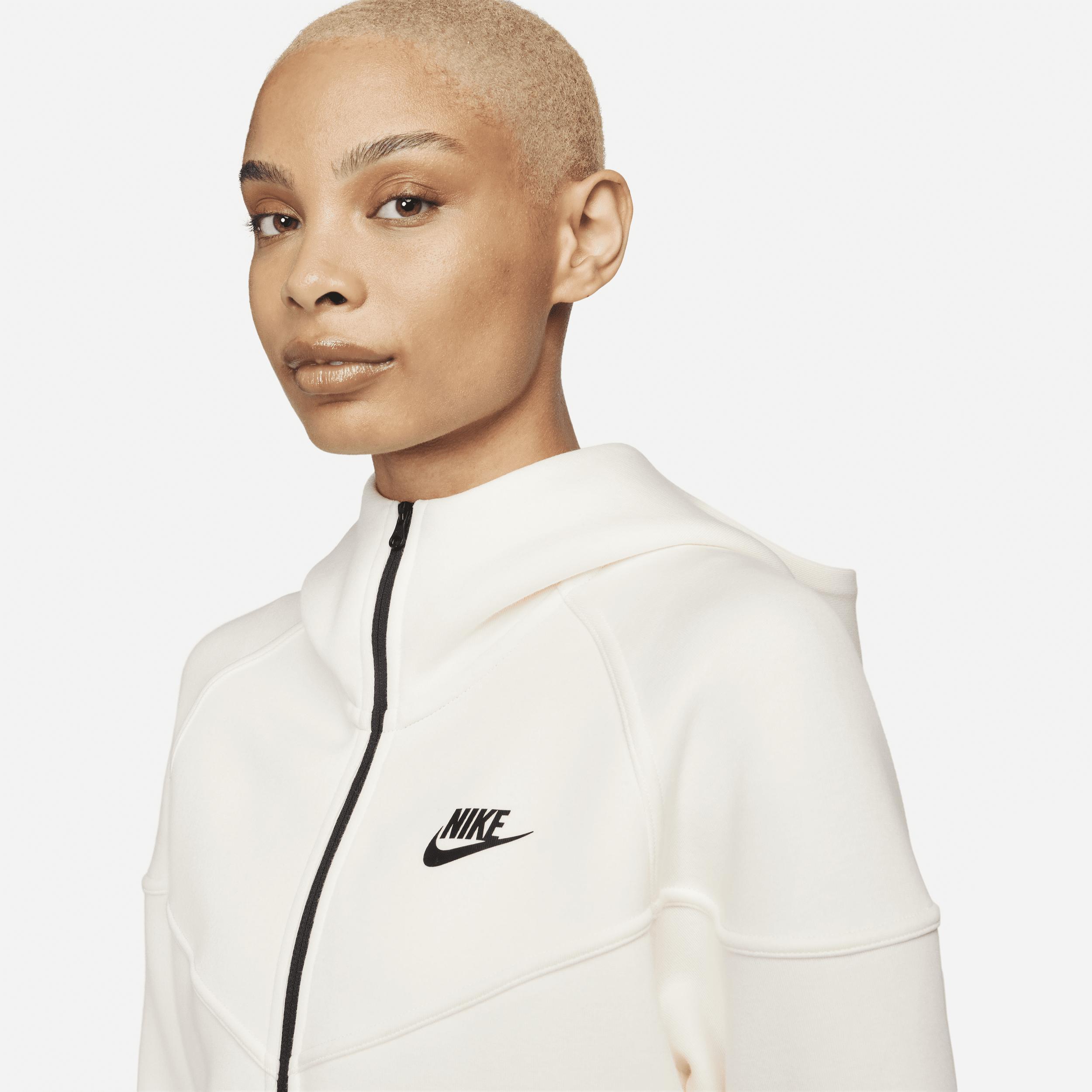 Nike Womens Nike NSW Tech Fleece WR Full-Zip Hoodie - Womens Pale Ivory/Black Product Image