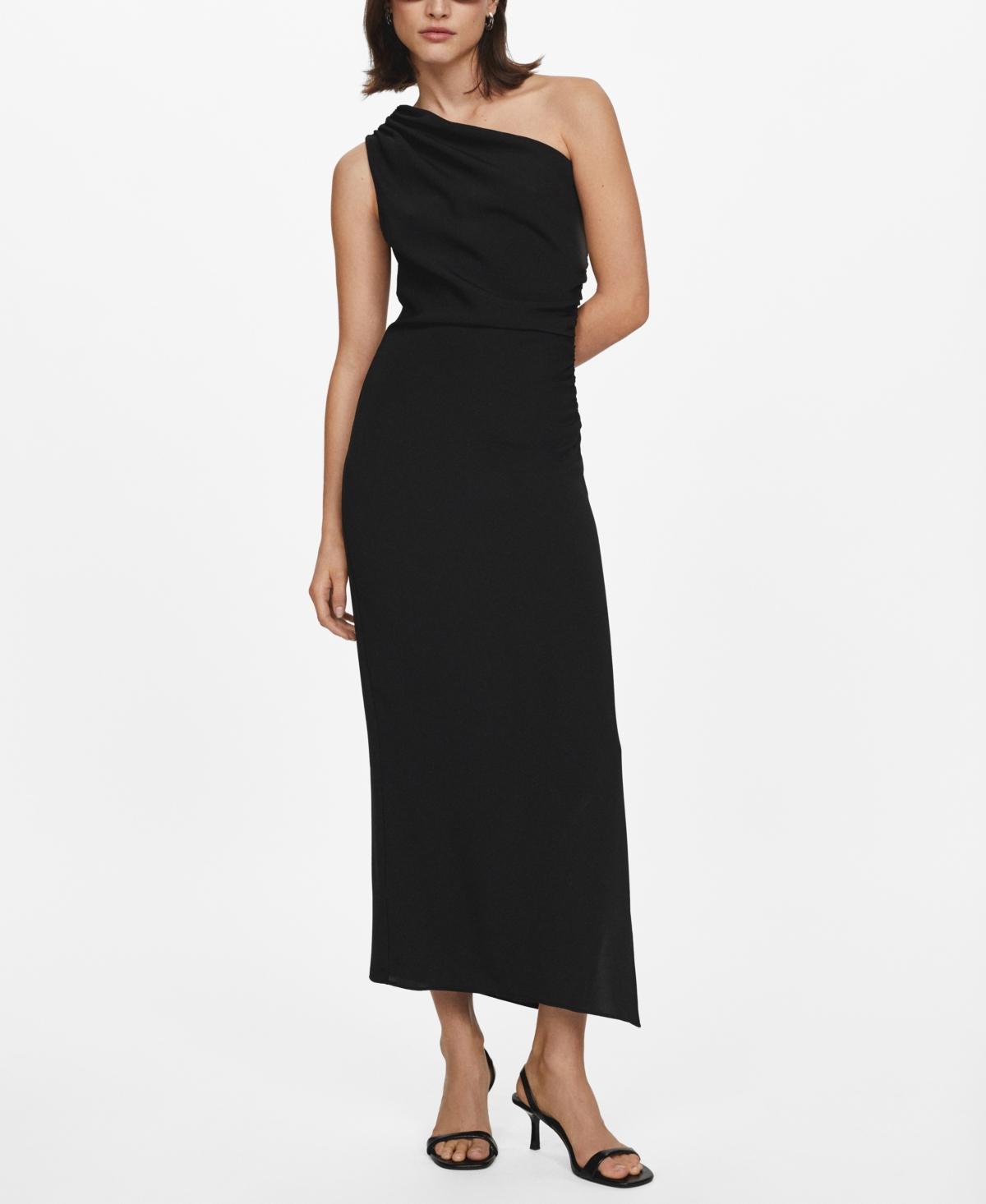 MANGO - Asymmetrical dress with side slit blackWomen Product Image