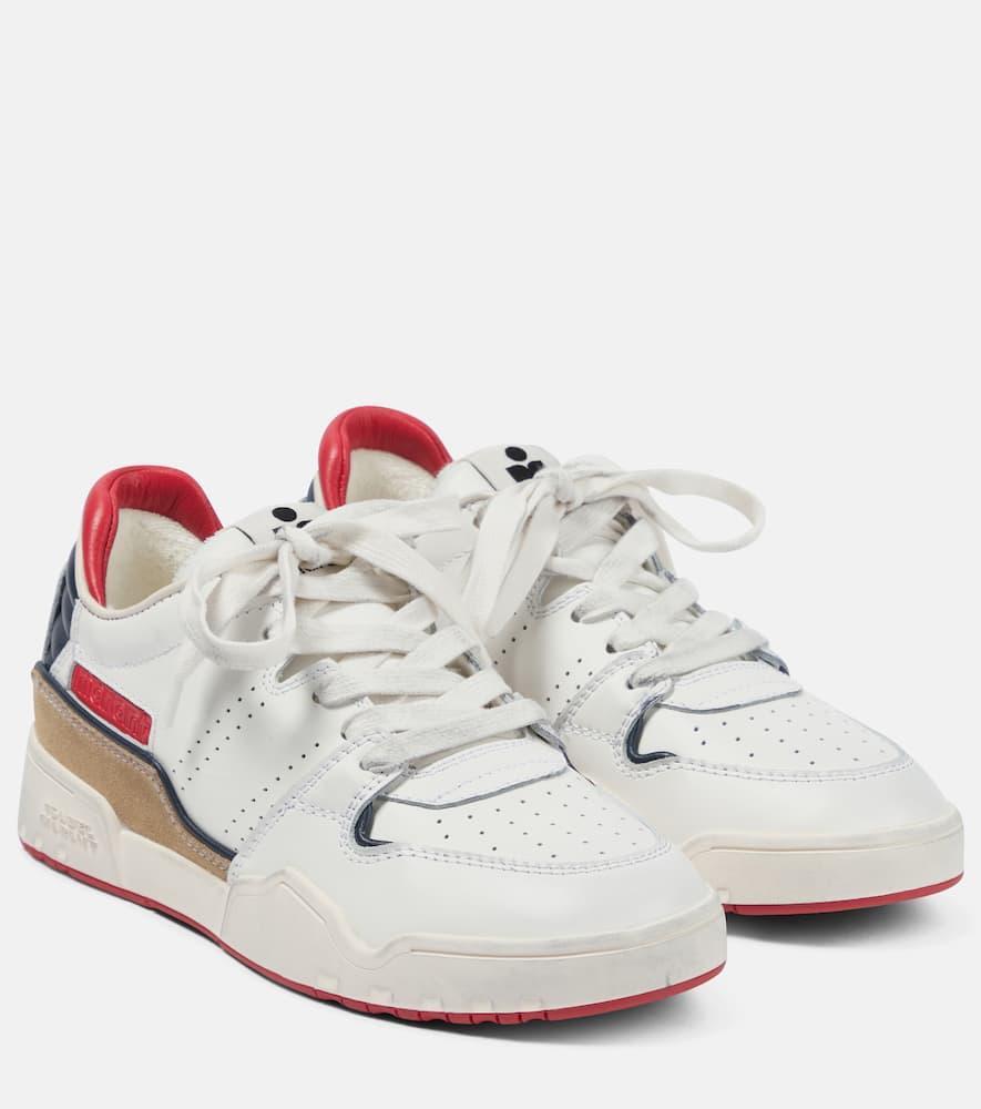 Emree Suede-trimmed Leather Sneakers In White Product Image