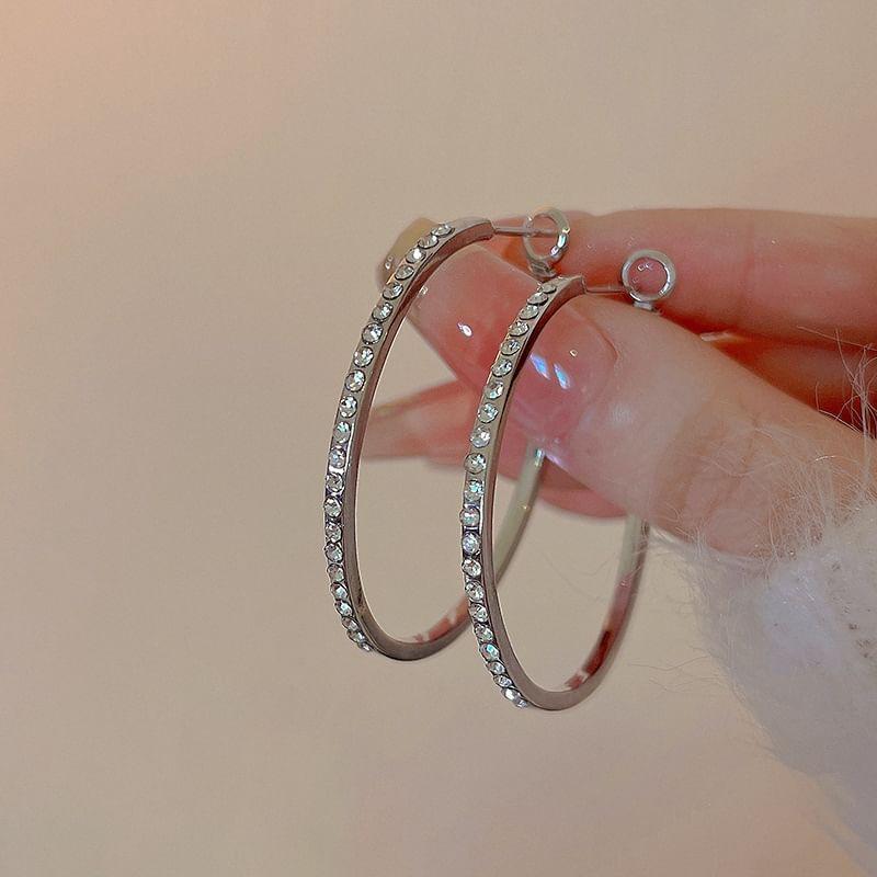 Rhinestone Alloy Hoop Earring Product Image