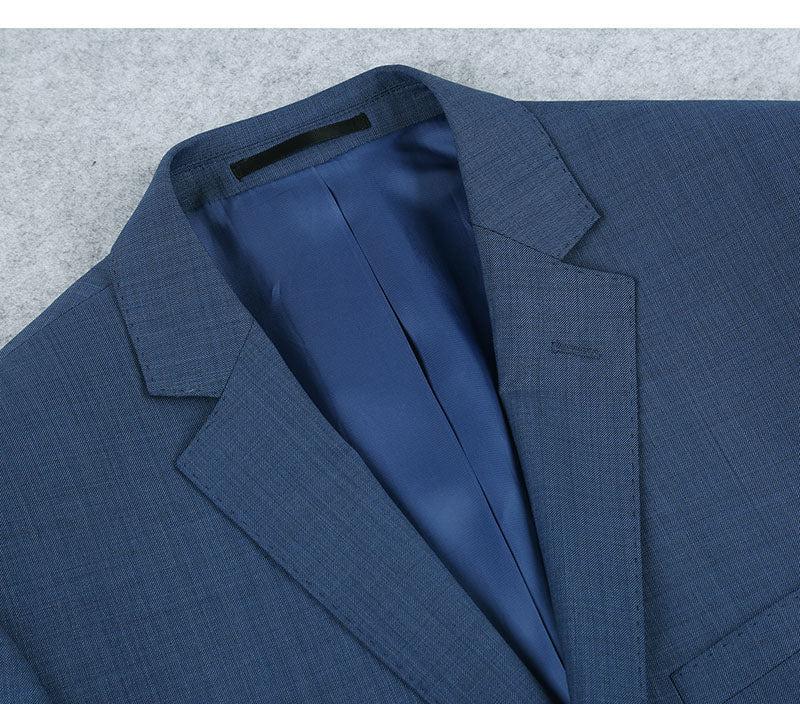 Wool Single Breasted Dress Suit Slim Fit 2 Piece 2 Button in Blue Product Image