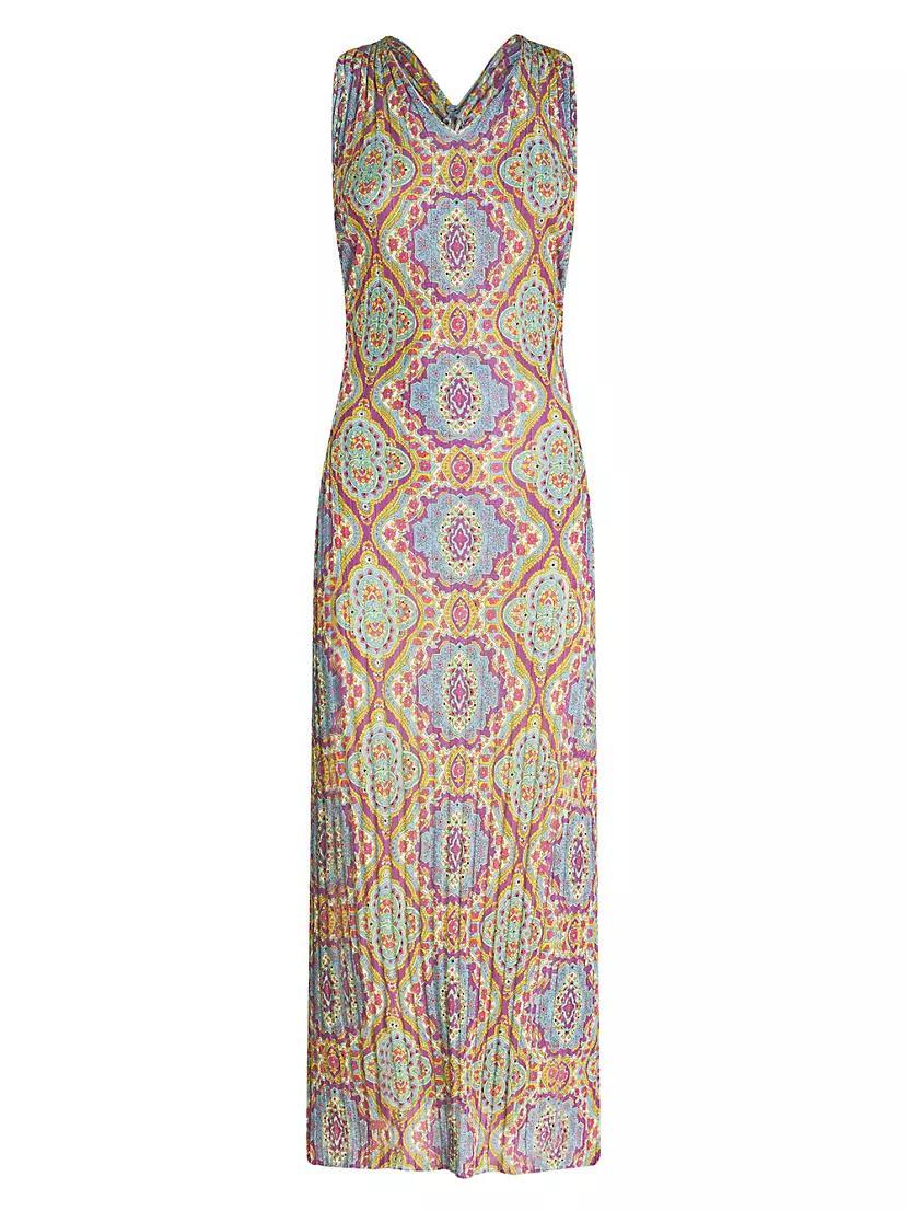 Paisley V-Neck Midi-Dress Product Image