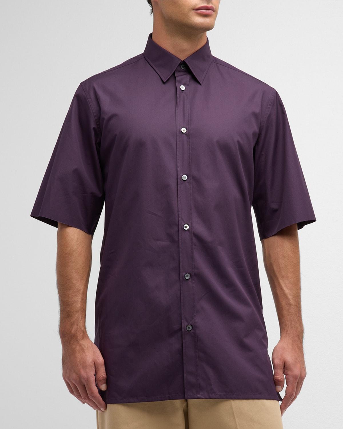 Maison Margiela Short Sleeve Cotton Button-Up Shirt Product Image