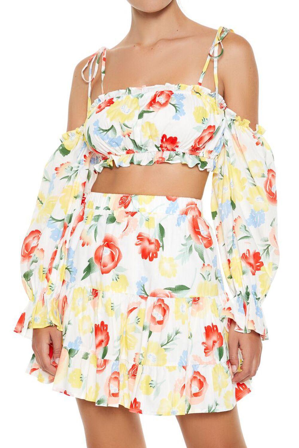 Floral Crop Top & Mini Skirt Set | Forever 21 Product Image