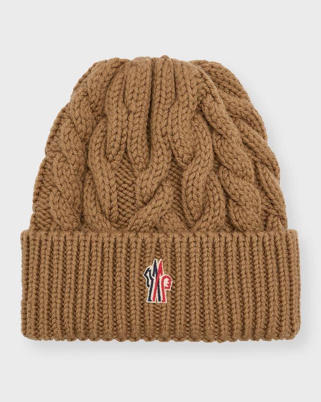 Moncler Grenoble Logo Embroidered Virgin Wool Cable Beanie Product Image