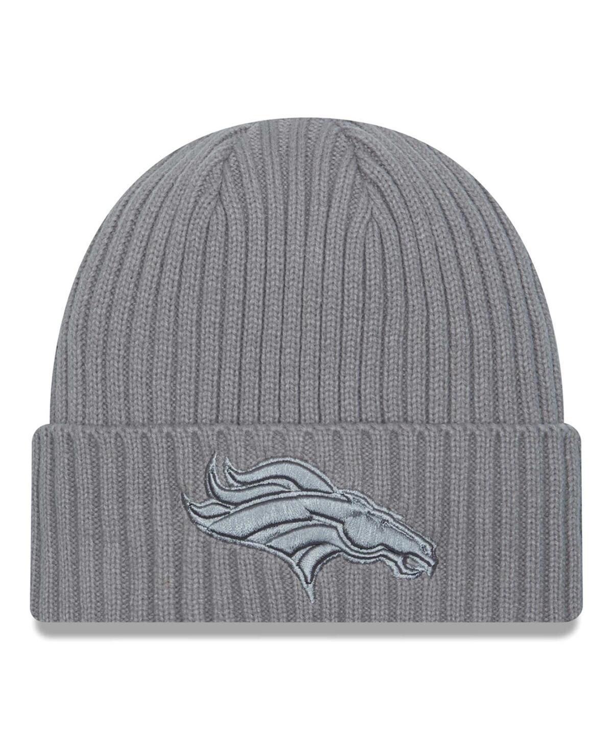 Mens New Era Gray Denver Broncos Color Pack Cuffed Knit Hat, Grey Product Image