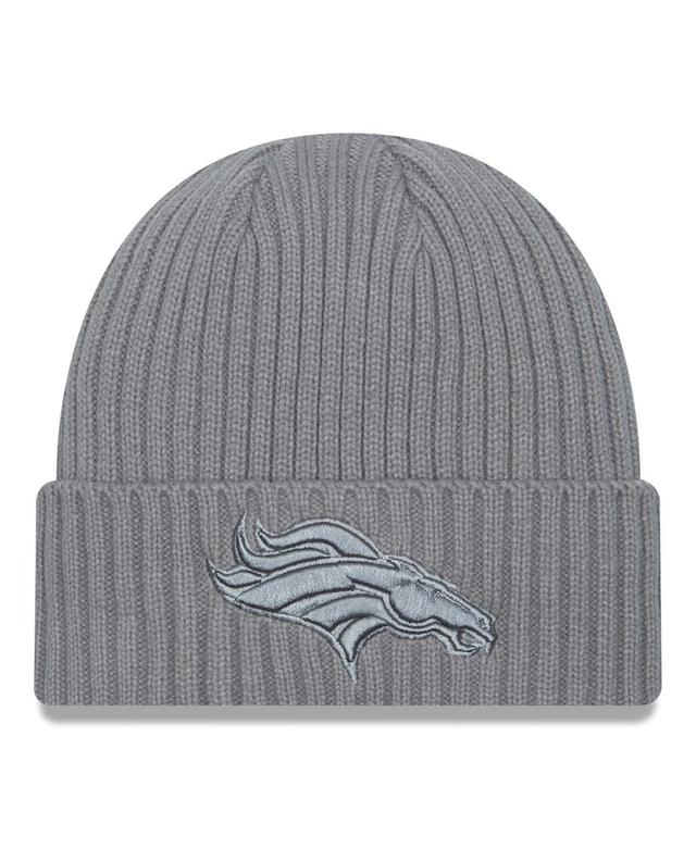 Mens New Era Gray Denver Broncos Color Pack Cuffed Knit Hat, Grey Product Image