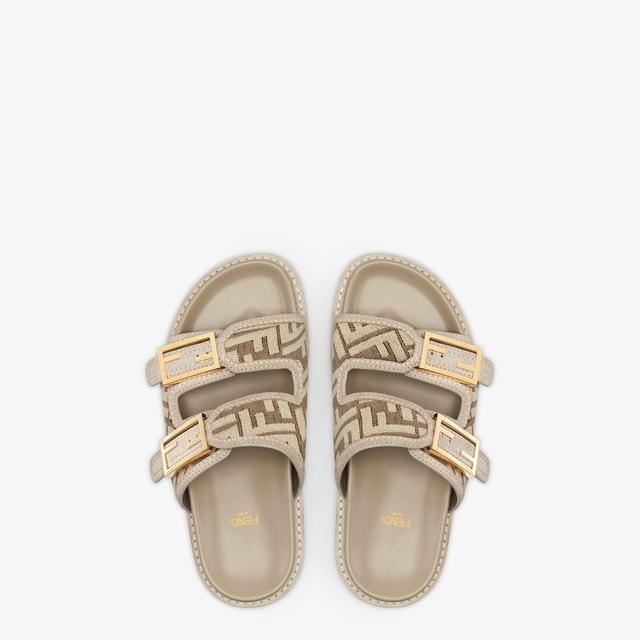 Fendi FeelDove gray FF chenille slides Product Image