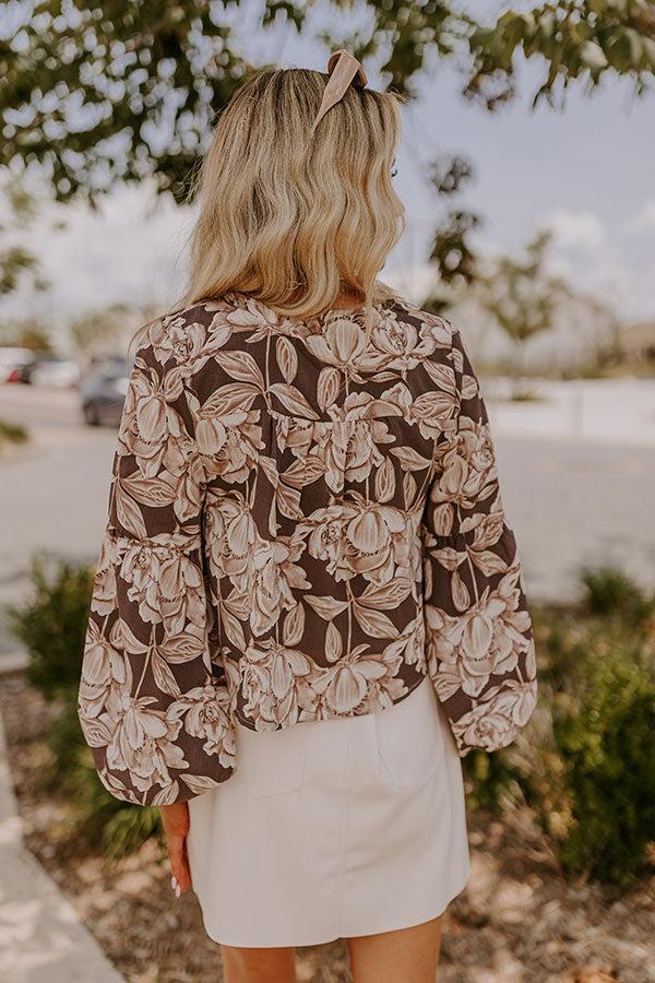 Courtyard Dreaming Floral Top in Espresso Product Image