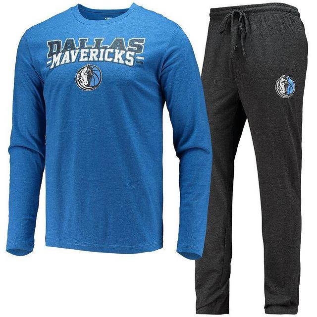 Mens Concepts Sport /Blue Dallas Mavericks Long Sleeve T-Shirt & Pants Sleep Set Product Image