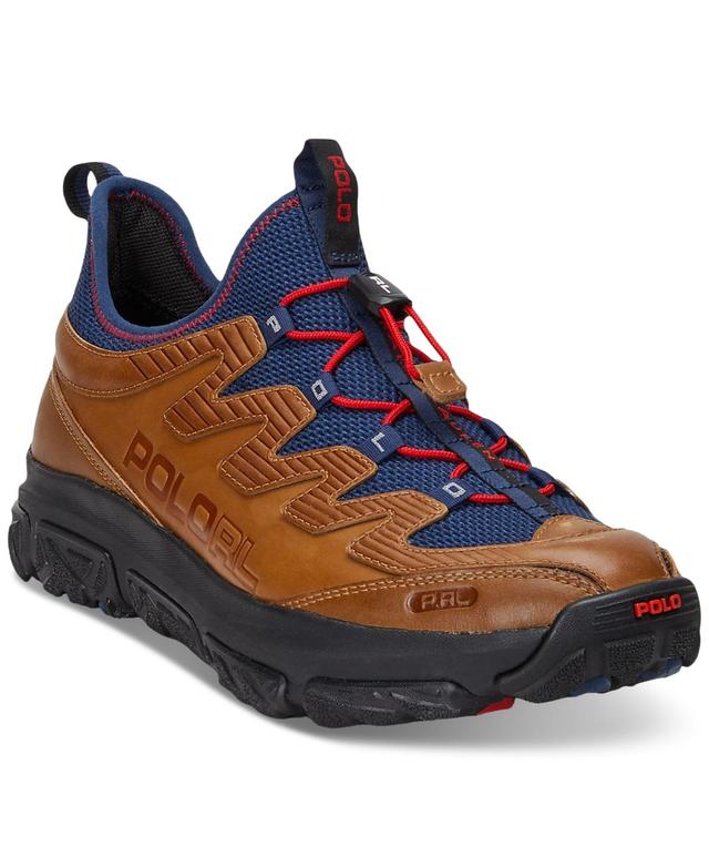 Polo Ralph Lauren Mens Adventure 300LT Leather & Mesh Sneaker - TAN/NAVY Product Image