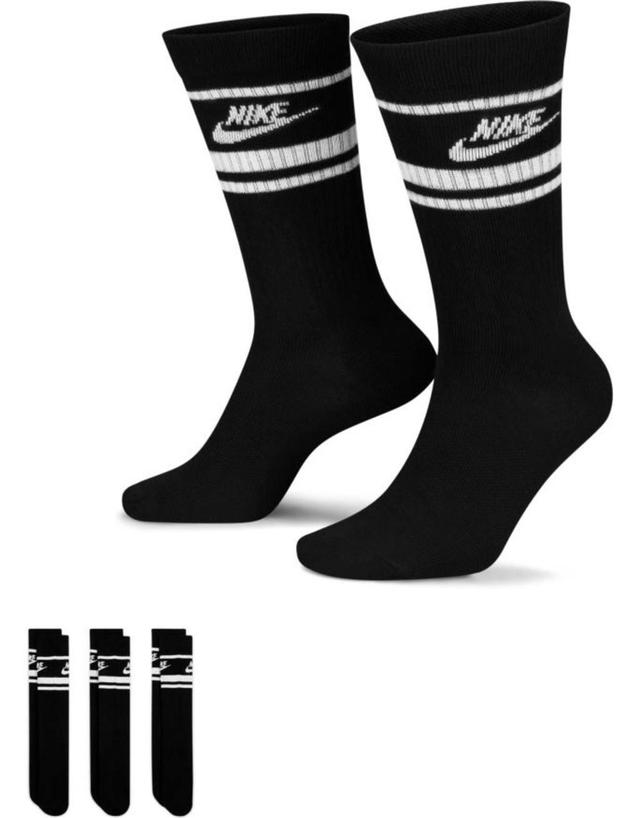 Nike Everyday Essential 3-pack ankle socks in black and white Product Image