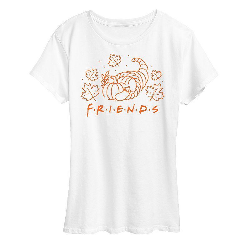 Womens Friends Logo With Cornucopia Graphic Tee, Girls Blue Product Image