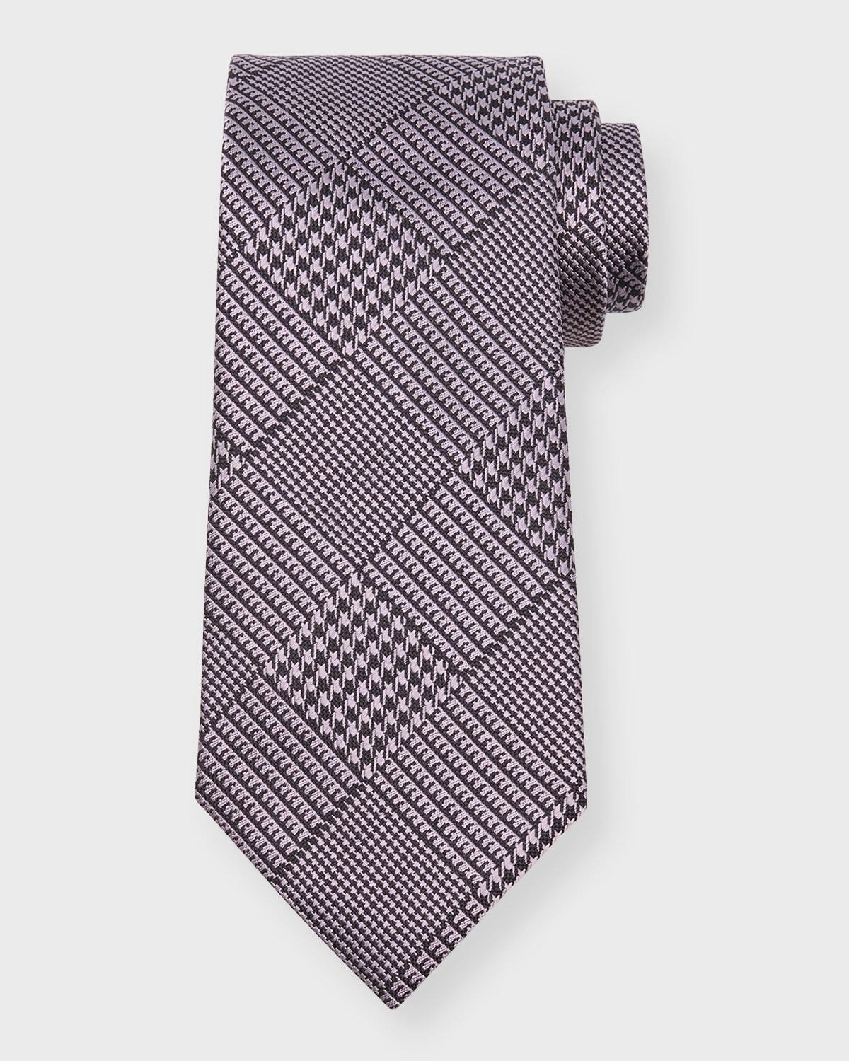 Mens Glen Check Silk Tie Product Image