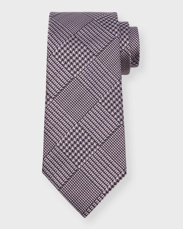 Mens Glen Check Silk Tie Product Image