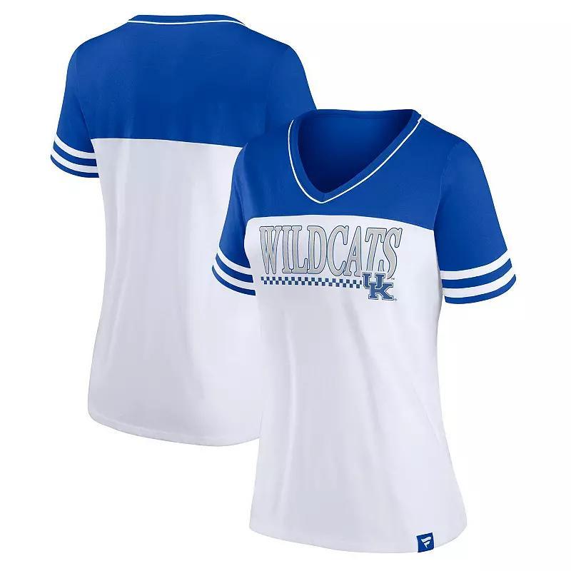 Womens Profile White Kentucky Wildcats Plus Size Field Game V-Neck T-shirt - White Product Image