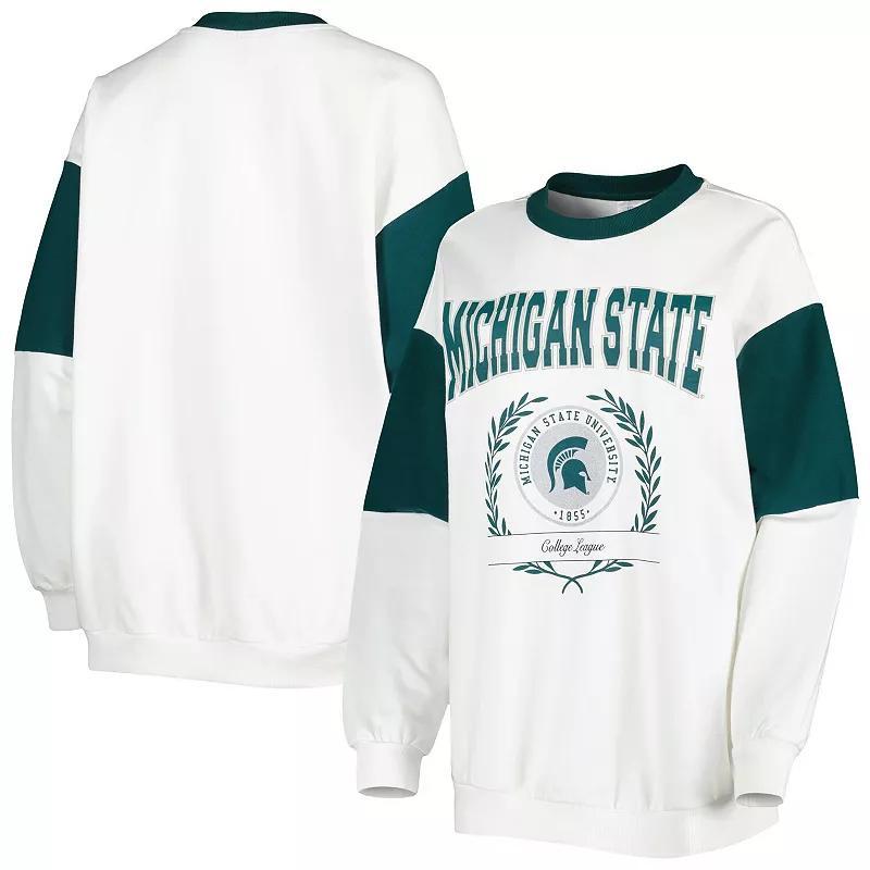 Womens Gameday Couture White Michigan State Spartans Its A Vibe Dolman Pullover Sweatshirt Product Image