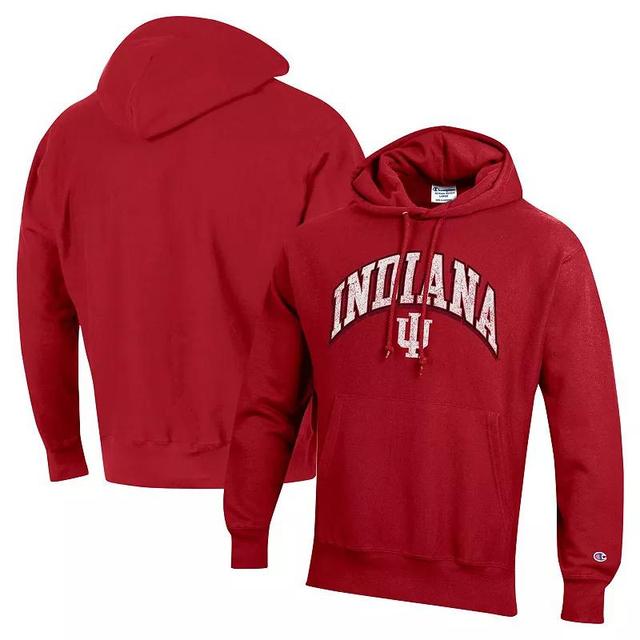 Mens Champion Crimson Indiana Hoosiers Vault Late Night Reverse Weave Pullover Hoodie Product Image