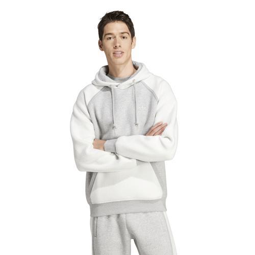 adidas Originals Mens Essential Reverse Hoodie - Grey/White Product Image