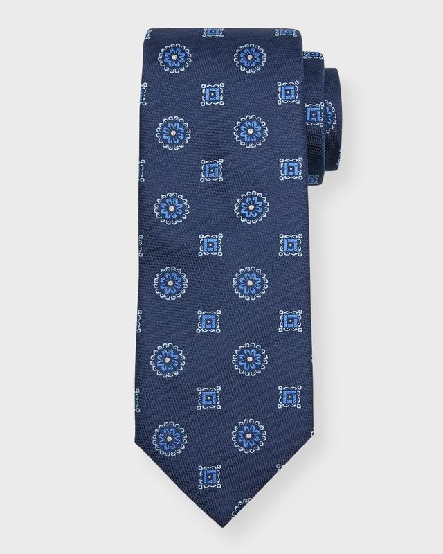 Mens Medallion Jacquard Silk Tie Product Image