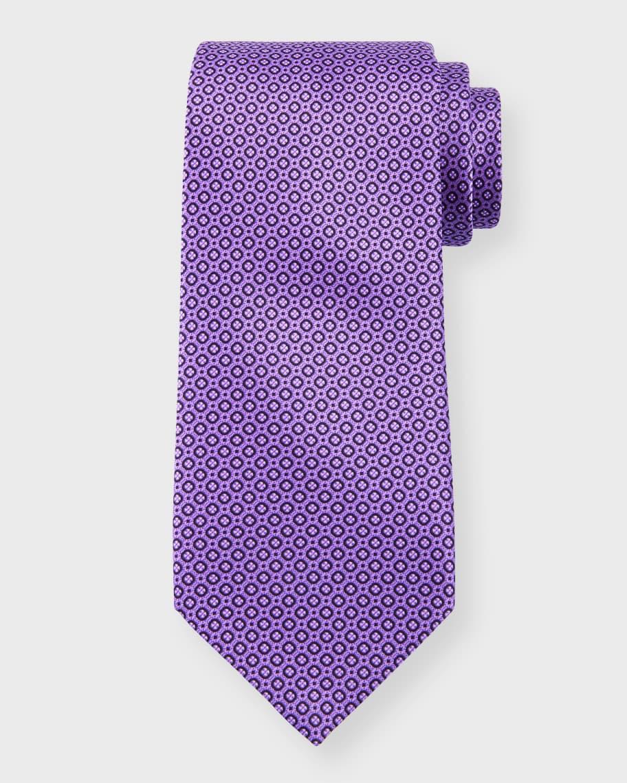 Mens Silk Micro-Geometric Tie Product Image