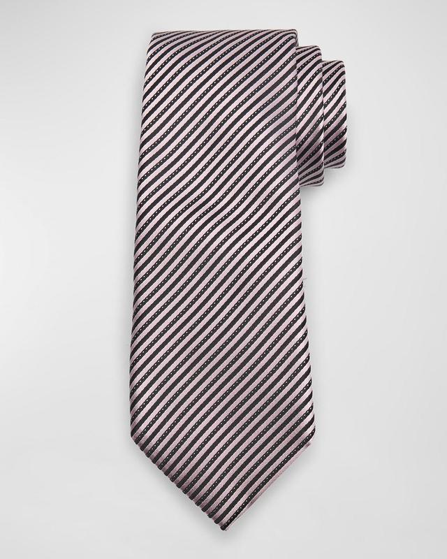 Mens 100 Fili Mulberry Silk Stripe Tie Product Image