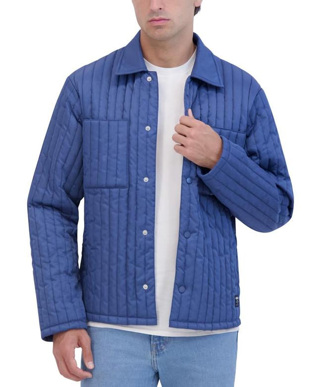 Hudson Mens Slim-Fit Vertical Quilted Shirt Jacket Product Image