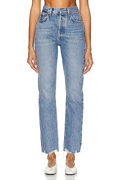 AGOLDE Riley High Rise Straight Crop in Denim-Light Product Image