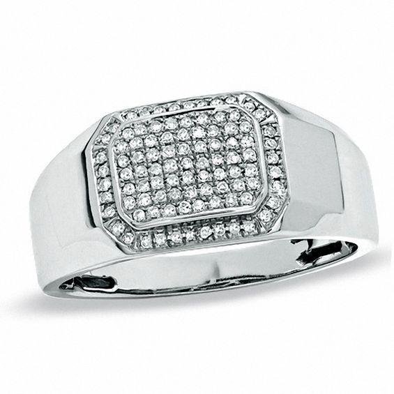 Men's 1/4 CT. T.w. PavÃ© Diamond Band in 10K White Gold Product Image