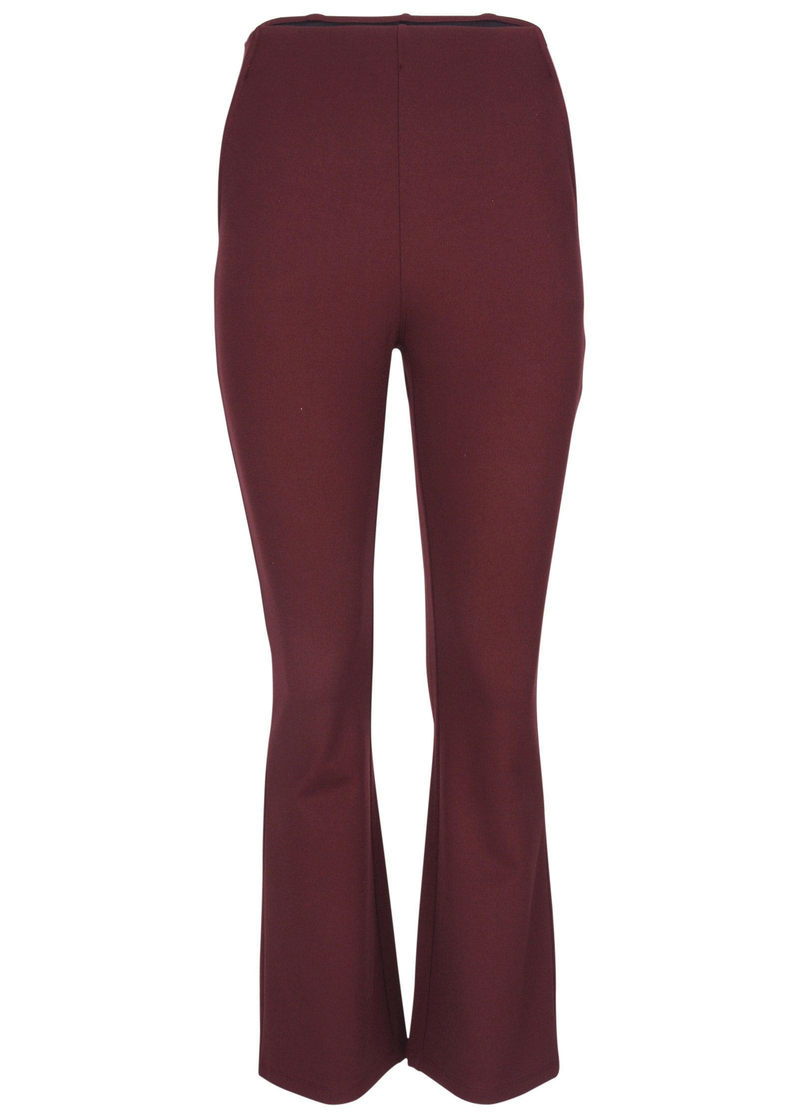 Smoothing Ponte Kick Flare Pants - Wine product image