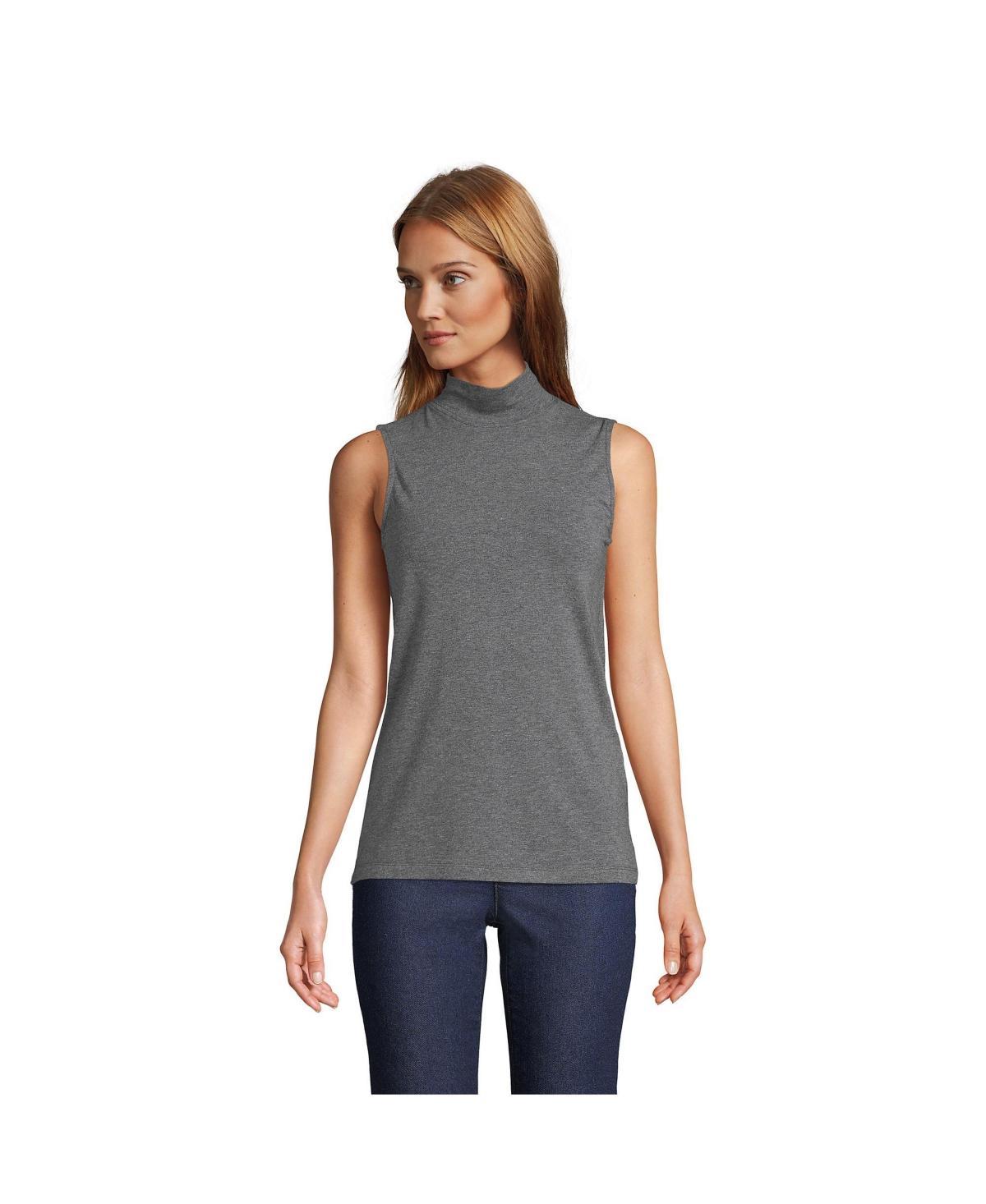 Womens Lands End Sleeveless Mockneck Top Product Image