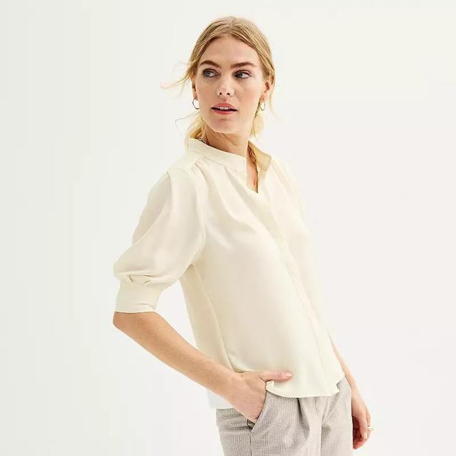 Womens Nine West Elbow Sleeve Button-Down Product Image