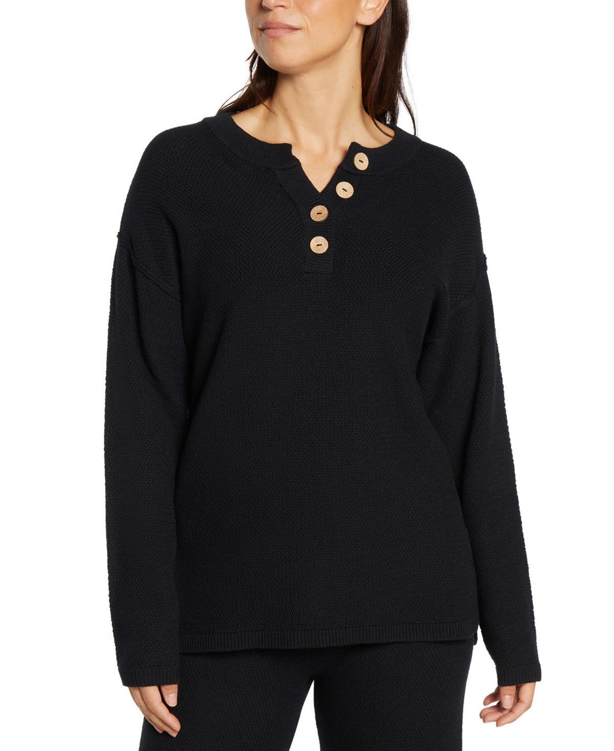 Three Dots Womens Parma Henley Long-Sleeve Top Product Image