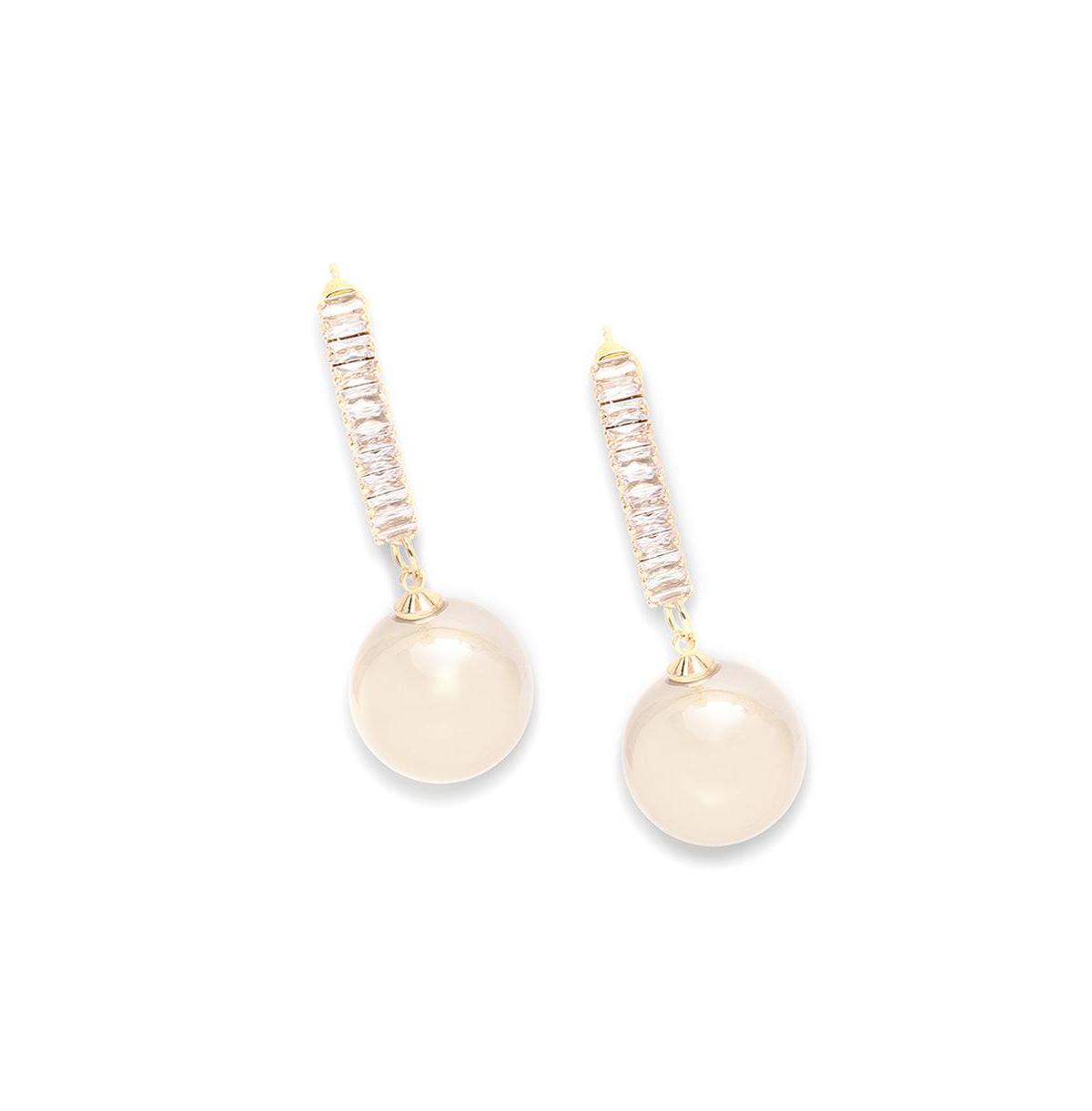 Sohi Womens Pink Stone Drop Earrings Product Image