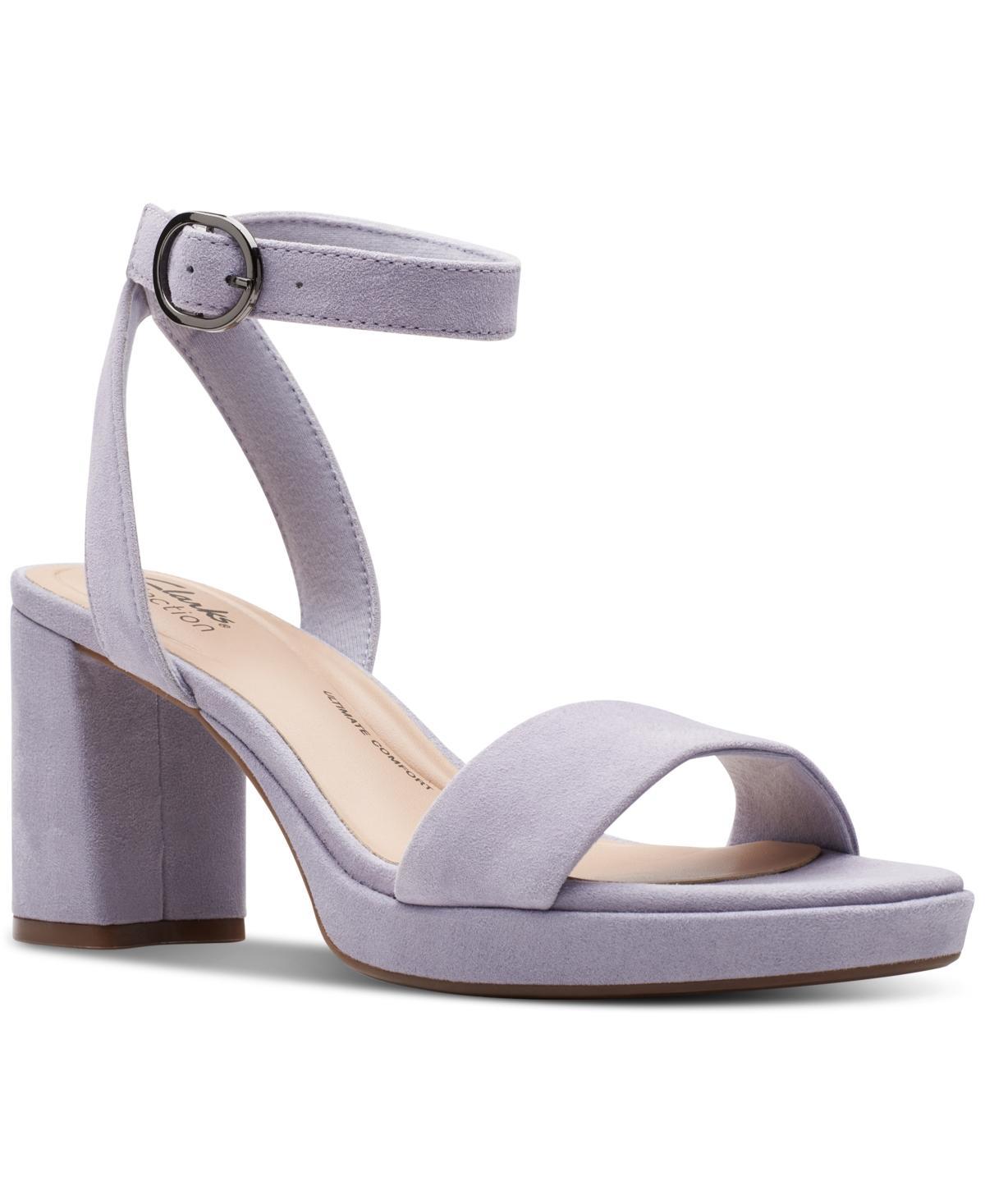 Clarks Womens AmberLyn Bay Ankle-Strap Block-Heel Sandals Product Image