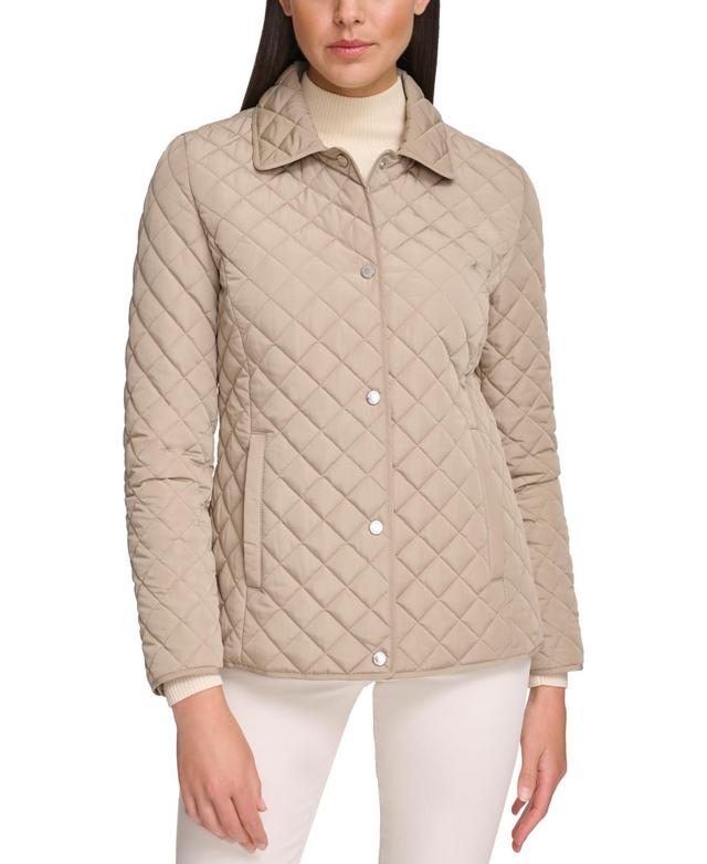 Calvin Klein Womens Collared Quilted Coat Product Image