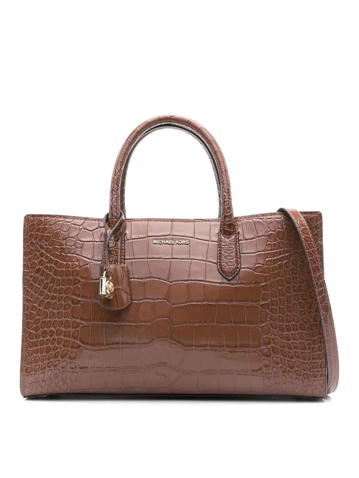 MICHAEL KORS Scarlett Extra-small Embossed Crossbody Bag In Brown Product Image