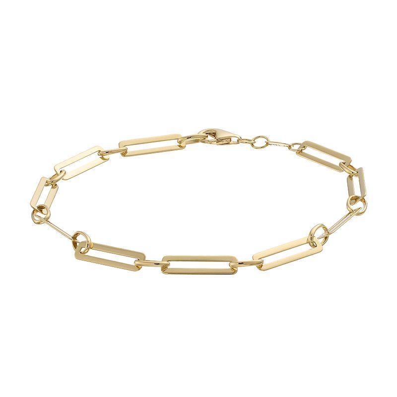 Au Naturale 14k Gold Paper Clip Chain Bracelet, Womens Yellow Product Image