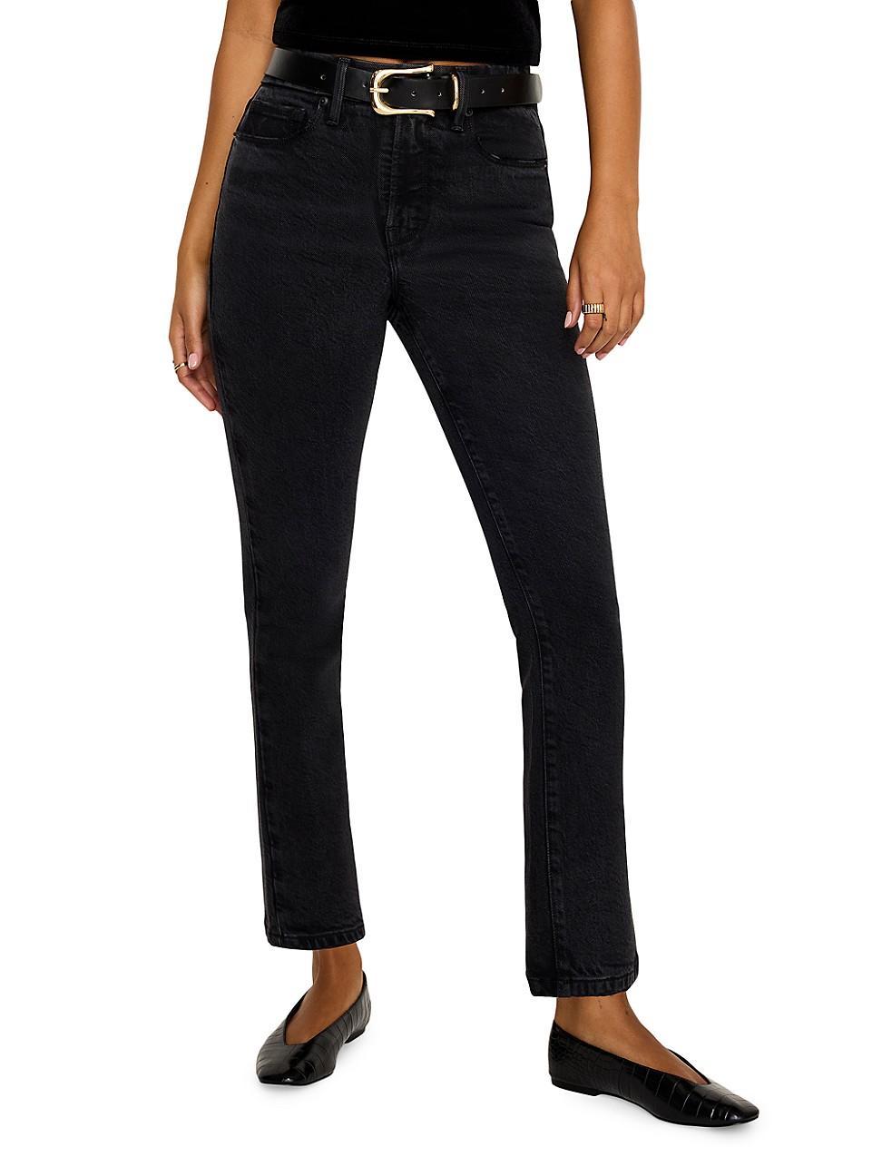 Womens Soft Tech Good Legs High-Rise Straight-Leg Jeans Product Image