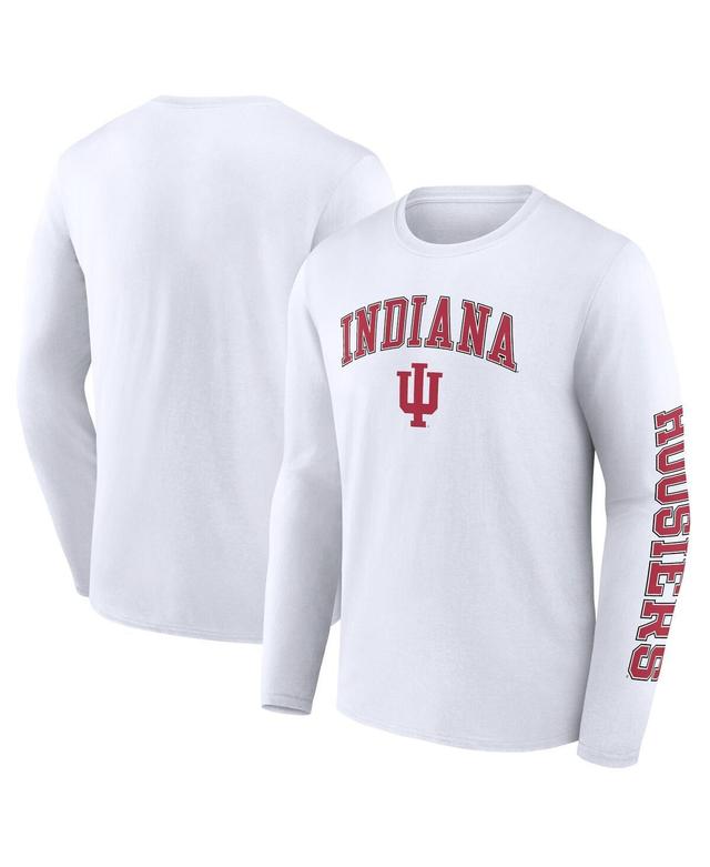 Mens Fanatics White Indiana Hoosiers Distressed Arch Over Logo Long Sleeve T-shirt Product Image