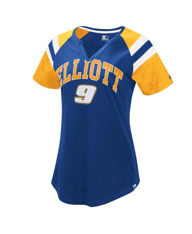 Womens Starter Royal Chase Elliott Game On Notch V-Neck T-shirt - Royal Product Image