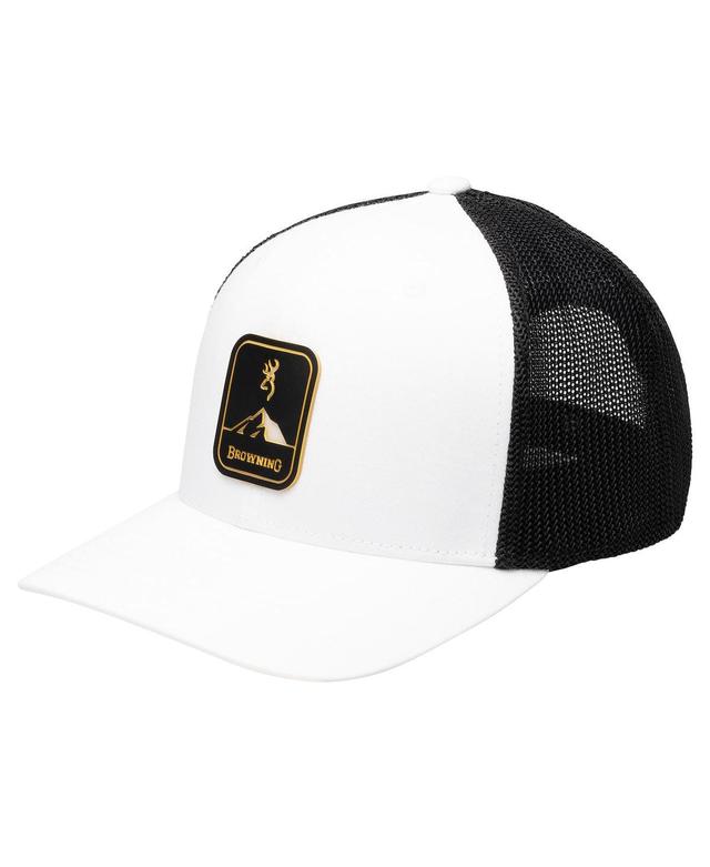 Browning Mens White Icon Trucker Adjustable Hat - White, Black Product Image