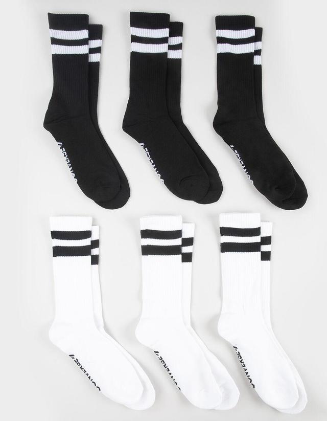 CONVERSE Classic Double Stripe 6 Pack Mens Crew Socks Product Image