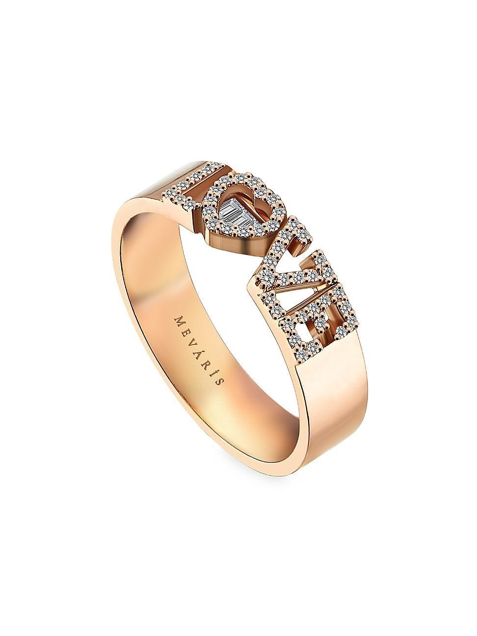 Womens Love 18K Rose Gold & 0.22 TCW Diamonds Ring Product Image