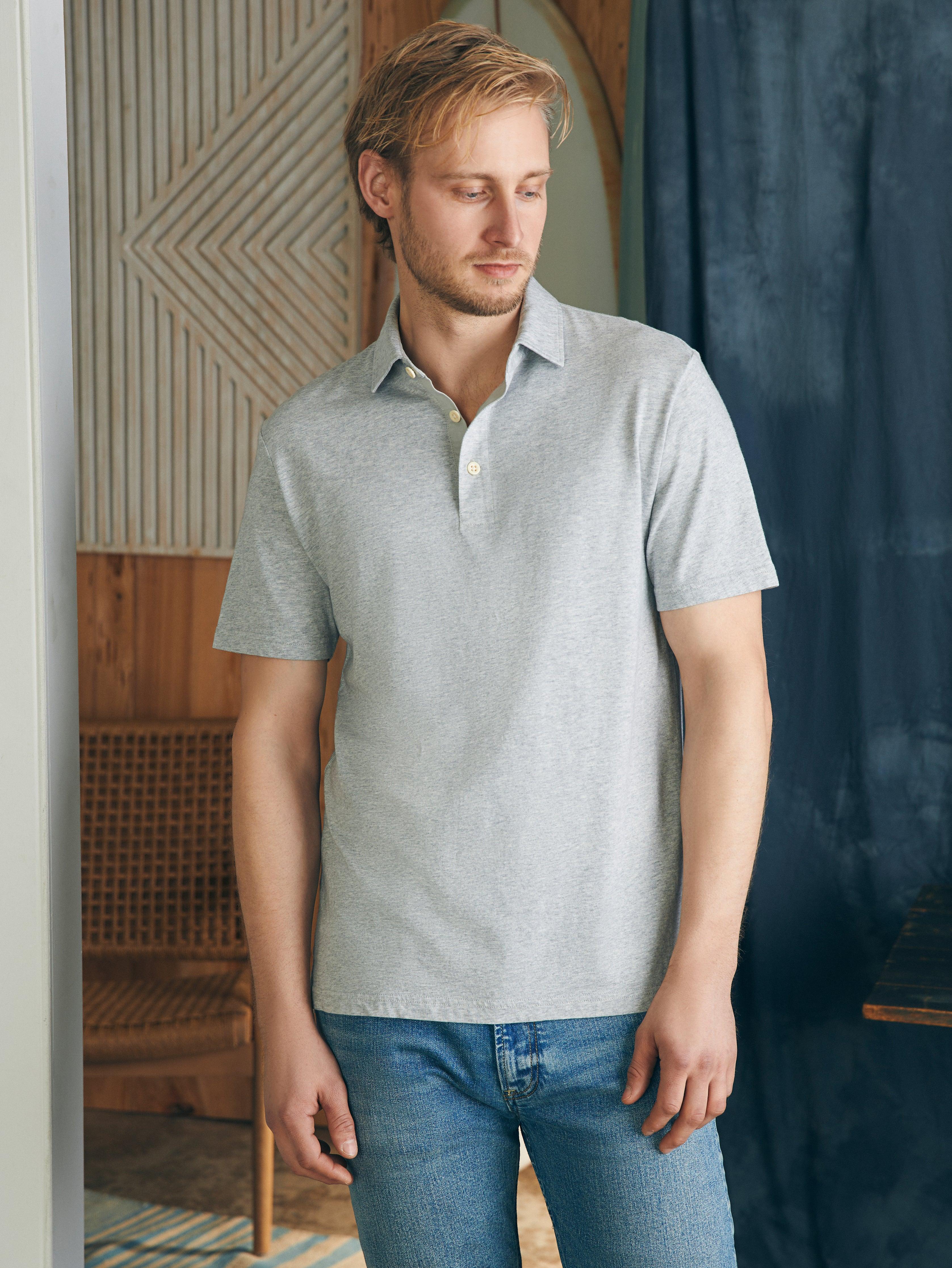 Sunwashed T-Shirt Polo - Heather Grey Product Image